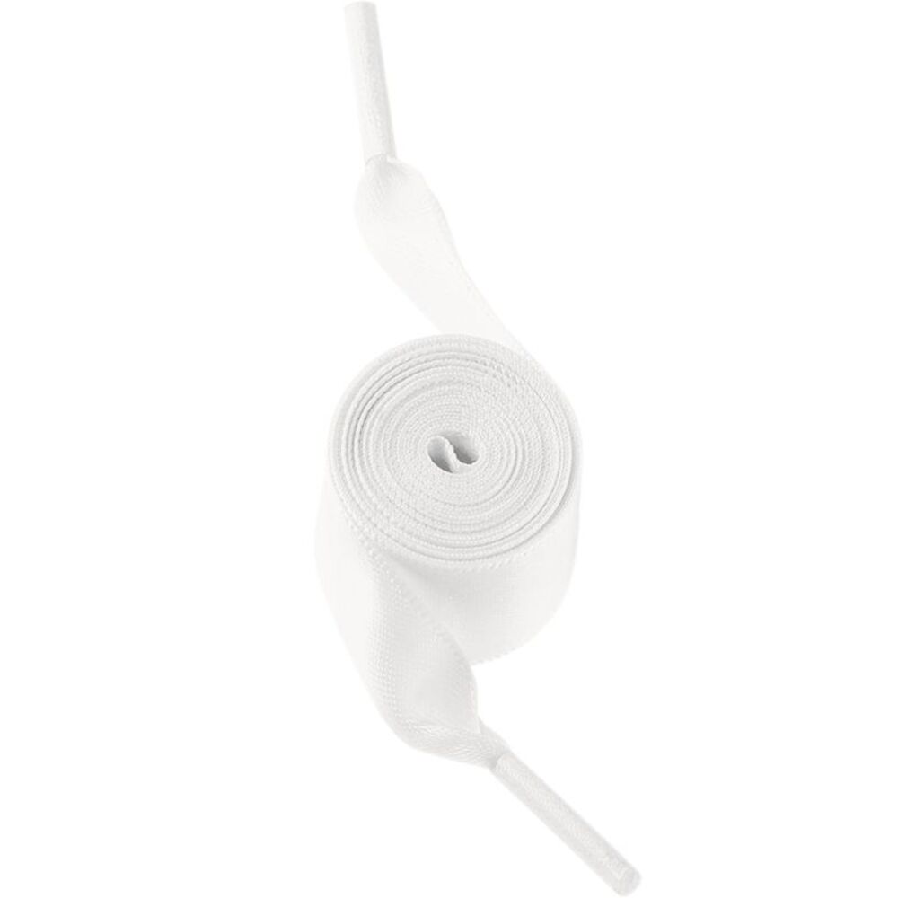 1 Pair Flat Satin Ribbon Wide Shoestrings Colorful Shoe Laces White